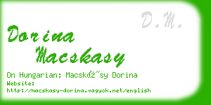 dorina macskasy business card